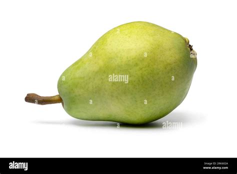 Single fresh sweet sugar pear close up isolated on white background ...