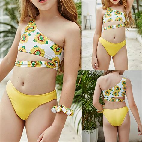 Купить Девушка милый с открытыми плечами SunFlower печати бикини из ...