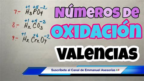 Números de OXIDACIÓN y VALENCIA Química paso a paso YouTube