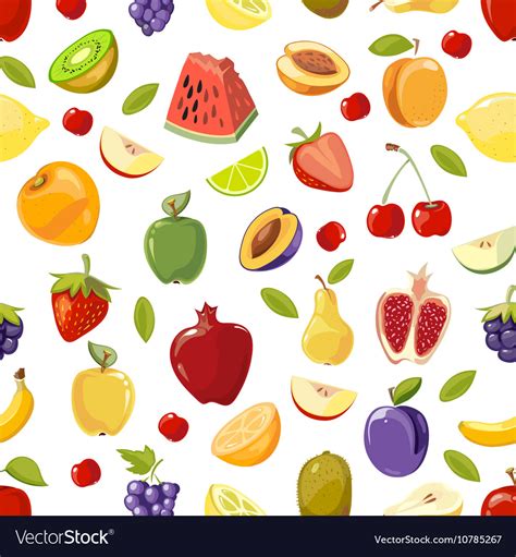 Miscellaneous Fruits Seamless Pattern Royalty Free Vector