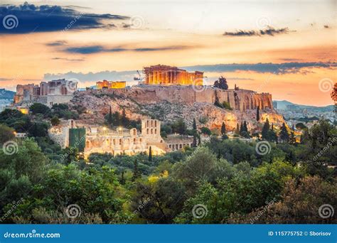 Parthenon Acropole D Ath Nes Gr Ce Au Lever De Soleil Photo Stock