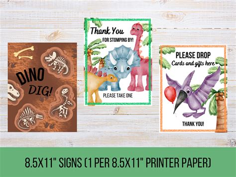 Dinosaur Party Signs, Printable Party Signs, Dinosaur Signs, Dinosaur Party, Printable Signs ...