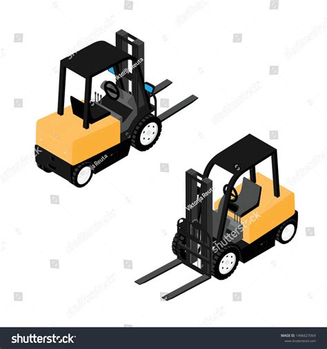 Forklifts Reliable Heavy Loader Truck Heavy Stock Vector Royalty Free