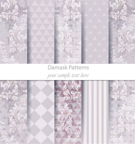 Premium Vector | Damask patterns set collection