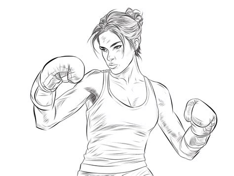 Relaxing Boxing Coloring Page Coloring Page