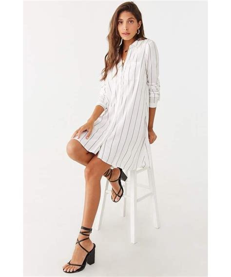 Forever 21（フォーエバー トゥエンティーワン）の「forever 21 Striped Shirt Dress（ワンピース）」 Wear