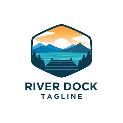 Premium Vector | Dock and lake logo design creative idea inspiration