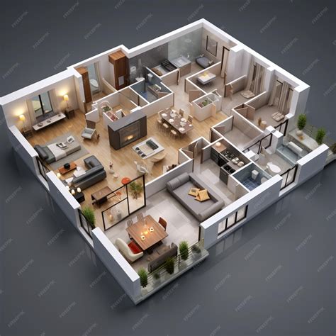 Premium AI Image | convert_2D_floor_plan_to_3D