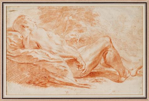 Academy Study Male Nude Reclining In A Landscape Old Master And British Works On Paper