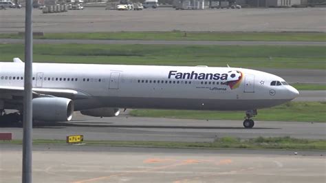 Lufthansa Fanhansa Airbus A340 600 D AIHQ Landing And Takeoff HND