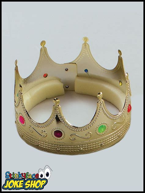 Kings Gold Crown With Jewels Xmas Fancy Dress Gold King Crown Fancy