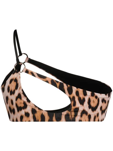 Roberto Cavalli Leopard Print Bikini Top Neutrals FARFETCH AO