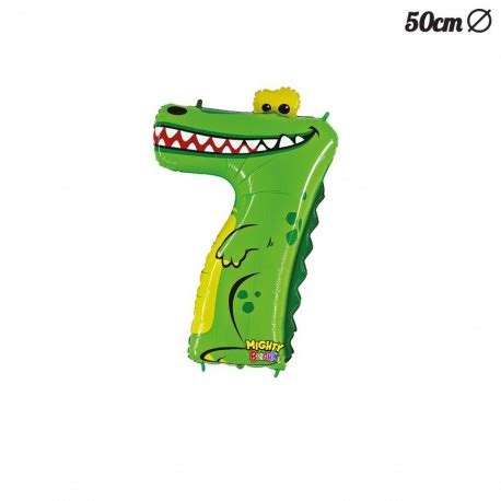 Ballon Mylar Crocodile Numero 7 50 Cm