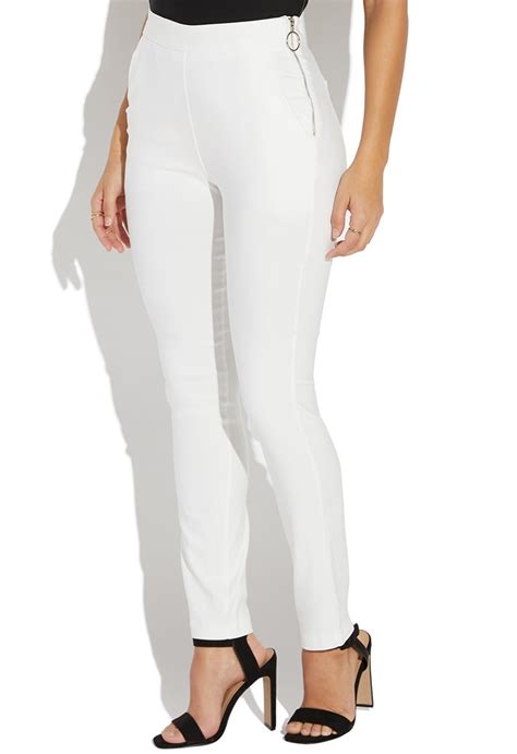 High Waisted Slim Side Zip Pant Shoedazzle