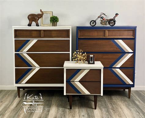 Vintage Mid Century Modern Mcm Set Bassett Dresser And One Etsy Furniture Rehab Retro