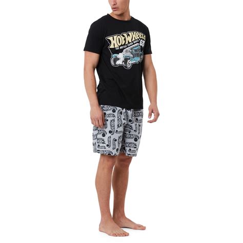 Hot Wheels Men S Graphic Pyjama Set Black Big W