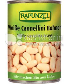 Rapunzel Weiße Cannellini Bohnen Kalorien kcal und Inhaltsstoffe