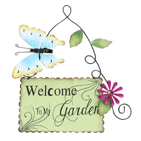 Buy Upkoch Welcome To My Garden Sign Butterfly Welcome Sign Rosy