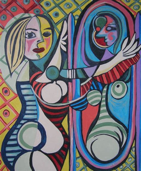 Woman In The Mirror Painting Girl Before A Mirror By Pablo Picasso