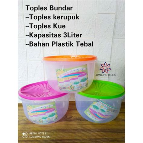 Jual Toples Plastik Sealware 3 Liter Toples Kerupuk Toples Serbaguna