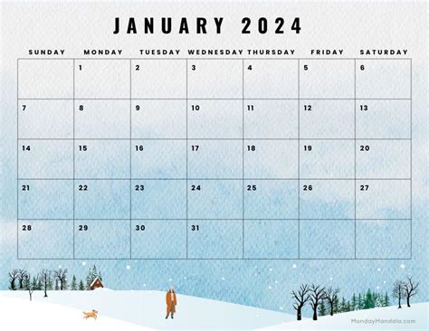 Printable January 2024 Calendar Svauto Dk