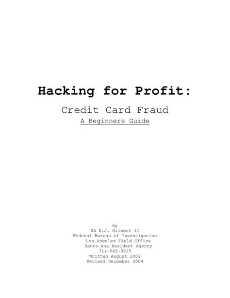 SOLUTION: Credit card fraud a beginners guide - Studypool