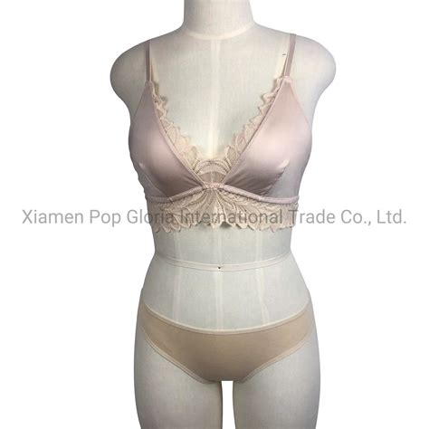 Women S Bralette Set Delicate Nylon Fabric With Stretch Lace Underwear Set And Sexy Lingerie