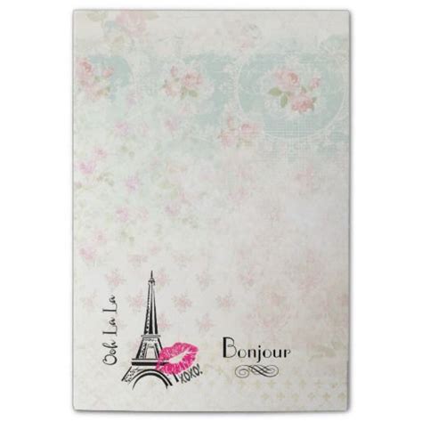 Ooh La La Paris Eiffel Tower On Vintage Pattern Post It Notes Zazzle