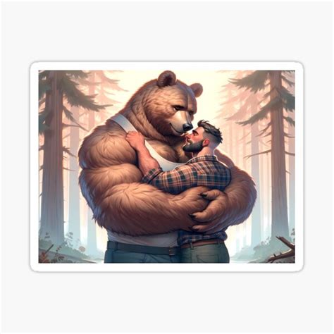 Gay Lumberjack And Anthro Furry Bear Lovers Art Sticker For Sale By BlueBullBazaar Redbubble