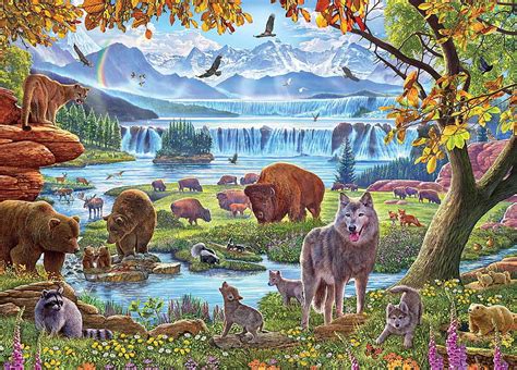 North America Wildlife America Life Wild North Puzzle Jigsaw Hd