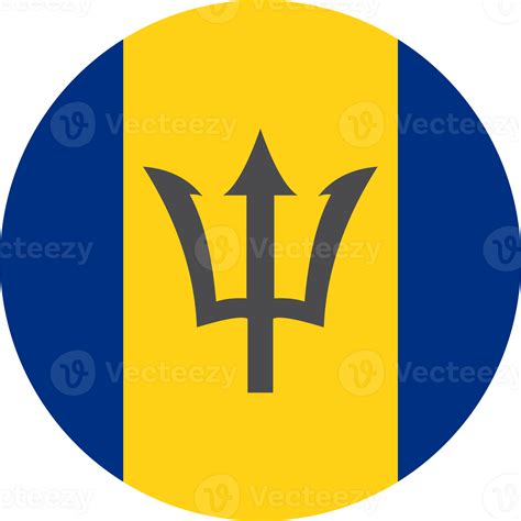 Barbados Flag Round Shape Png Png