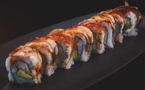 Unagi Roll With Smoked Eel Avocado Cream With Philadelphia Cheese And