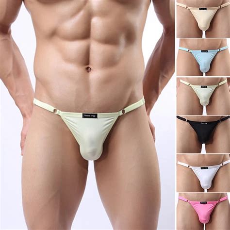 Sous V Tements String Sexy Pour Hommes G String Bikini Dos En T Back V Corde Gonfl E Poche Eur