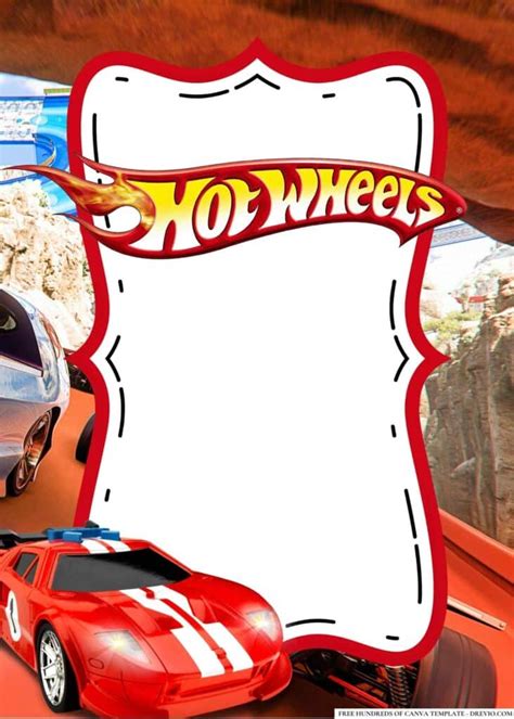 FREE Editable Hot Wheels Birthday Invitation Party Ideas