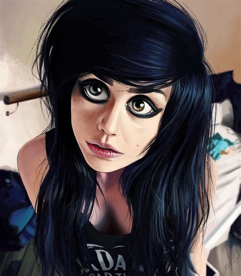 Painting Art Glance Brunette Girl HD Wallpaper Rare Gallery