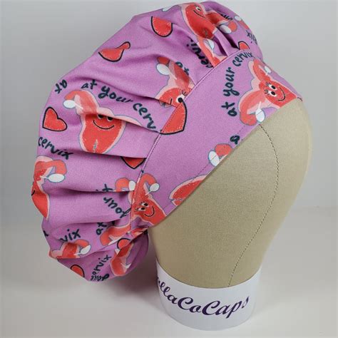 At Your Cervix Bouffant Scrub Cap With Elastic And Cord Lock Etsy