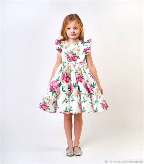 Платье "Белые и розовые пионы" крылья на лето праздник в интернет ...