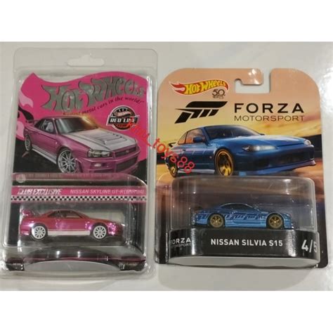 Hot Wheels Lot Nissan Skyline R Nissan Silvia Retro Shopee Malaysia