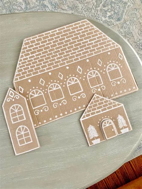 Diy Gingerbread House Village Cardboard Gingerbread House