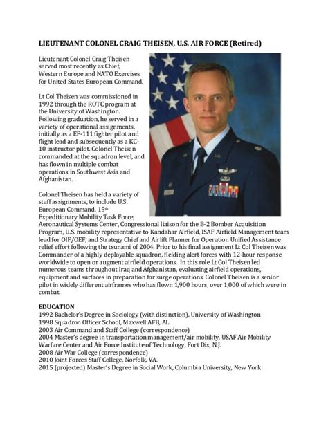 Air Force Biography Template