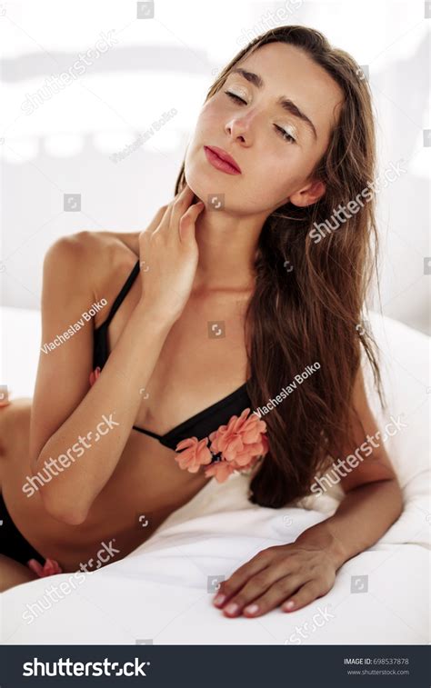 Bikini Model Beautiful Sexy Brunette Girl Stock Photo Shutterstock