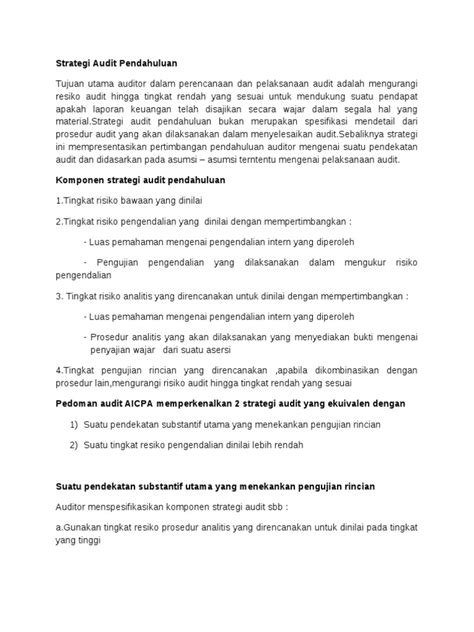 Pdf Strategi Audit Pendahuluan Dokumen Tips