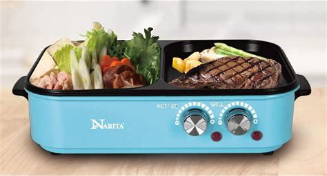 Electric Grill With Hot Pot Narita In Hot Pot Grill Blue BY C H Solutions Walmart