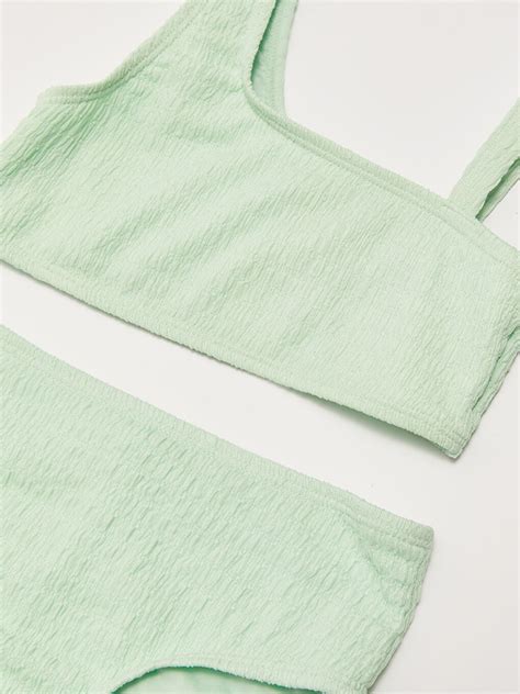 Ye L Esnek Kuma Kendinden Desenli K Z Ocuk Bikini S Z Fxs Lcw