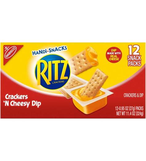 Handi Snacks Ritz Crackers And Cheese Dip Snack Packs 1 Box Of 12