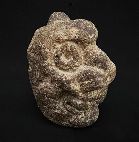 Lot - A Pre-Columbian Peruvian Stone Head, Chavin Style, (900BC-200BC)