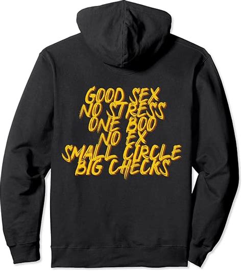 Good Sex No Stress One Boo No Ex Small Circle Rückenmotiv Pullover