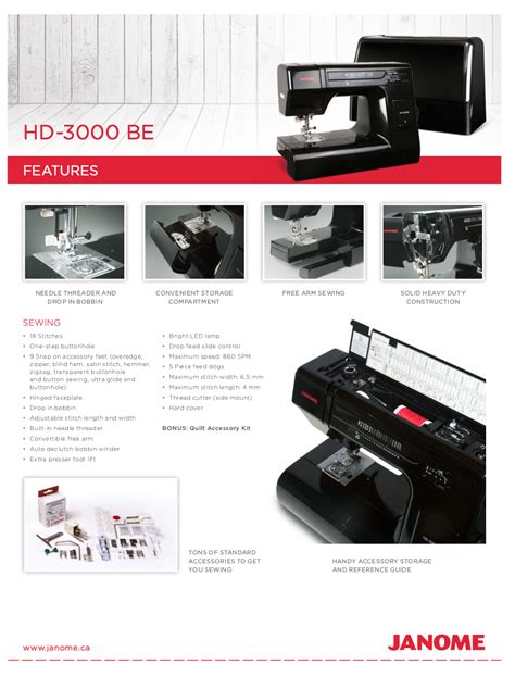 Janome HD3000BE: Strength and Precision in Black Edition Design