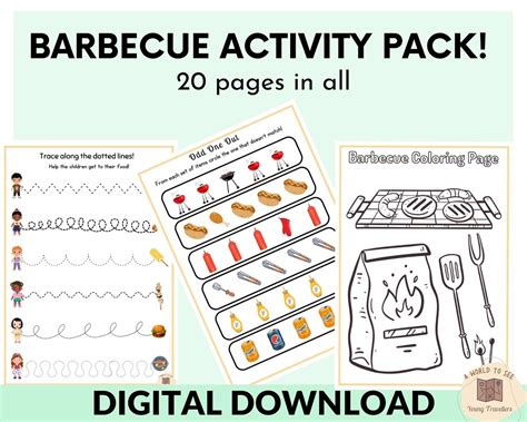 A Barbecue Activity Pack for Young Children Travelling and - Etsy