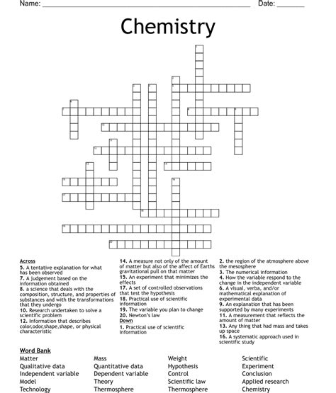 Chemistry Chapter 1 Vocabulary Worksheet Wordmint